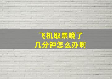 飞机取票晚了几分钟怎么办啊