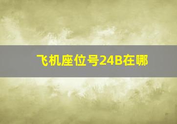 飞机座位号24B在哪