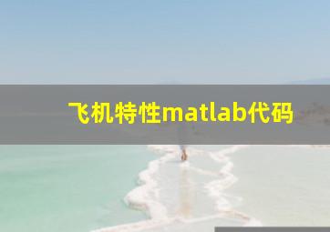 飞机特性matlab代码