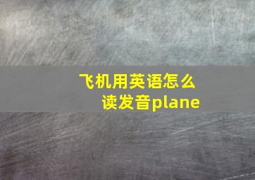 飞机用英语怎么读发音plane