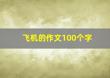 飞机的作文100个字