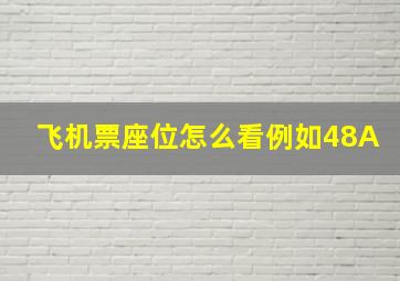 飞机票座位怎么看例如48A