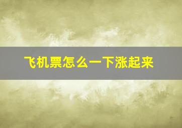 飞机票怎么一下涨起来