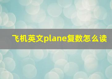 飞机英文plane复数怎么读