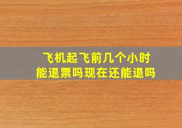 飞机起飞前几个小时能退票吗现在还能退吗