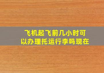 飞机起飞前几小时可以办理托运行李吗现在