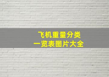 飞机重量分类一览表图片大全