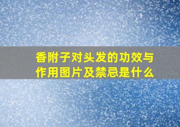 香附子对头发的功效与作用图片及禁忌是什么