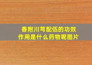 香附川芎配伍的功效作用是什么药物呢图片