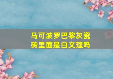 马可波罗巴黎灰瓷砖里面是白文理吗