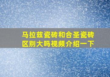 马拉兹瓷砖和合圣瓷砖区别大吗视频介绍一下