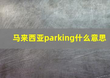 马来西亚parking什么意思