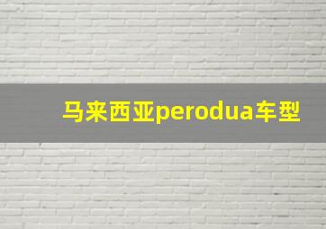 马来西亚perodua车型