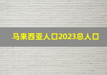 马来西亚人口2023总人口