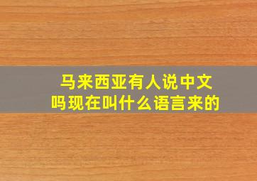 马来西亚有人说中文吗现在叫什么语言来的