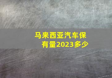 马来西亚汽车保有量2023多少