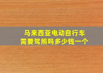 马来西亚电动自行车需要驾照吗多少钱一个