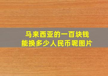 马来西亚的一百块钱能换多少人民币呢图片