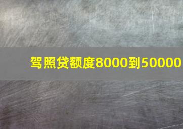 驾照贷额度8000到50000