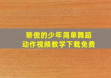 骄傲的少年简单舞蹈动作视频教学下载免费