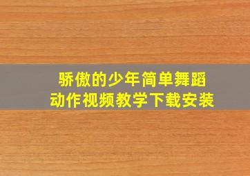 骄傲的少年简单舞蹈动作视频教学下载安装