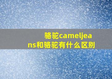 骆驼cameljeans和骆驼有什么区别