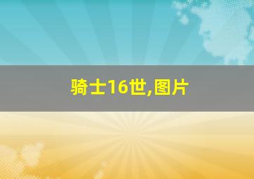 骑士16世,图片