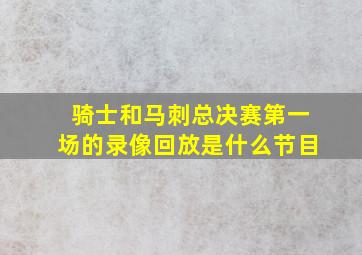 骑士和马刺总决赛第一场的录像回放是什么节目