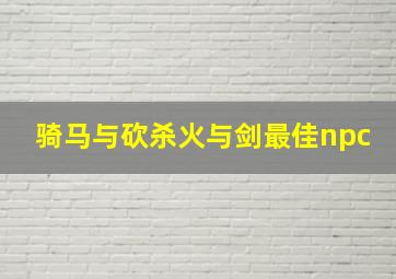 骑马与砍杀火与剑最佳npc