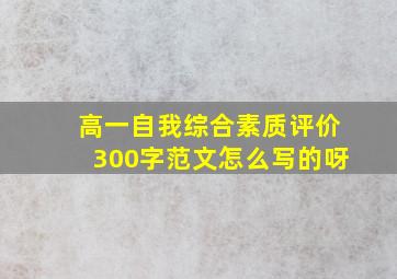 高一自我综合素质评价300字范文怎么写的呀