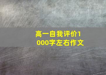 高一自我评价1000字左右作文