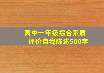 高中一年级综合素质评价自我陈述500字