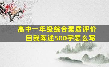 高中一年级综合素质评价自我陈述500字怎么写