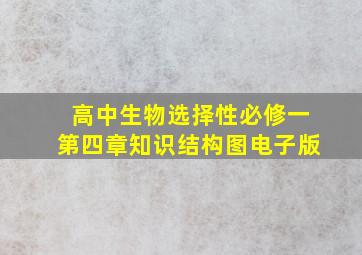 高中生物选择性必修一第四章知识结构图电子版