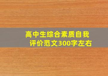 高中生综合素质自我评价范文300字左右