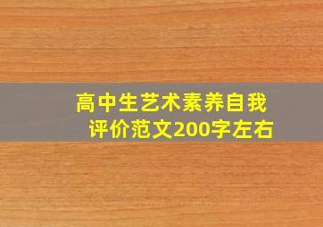 高中生艺术素养自我评价范文200字左右