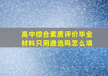 高中综合素质评价毕业材料只用遴选吗怎么填