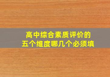 高中综合素质评价的五个维度哪几个必须填