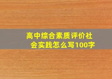 高中综合素质评价社会实践怎么写100字