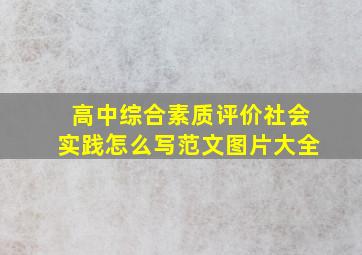 高中综合素质评价社会实践怎么写范文图片大全