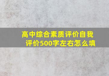 高中综合素质评价自我评价500字左右怎么填