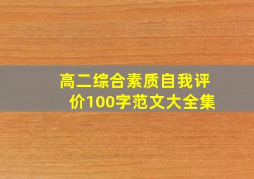 高二综合素质自我评价100字范文大全集