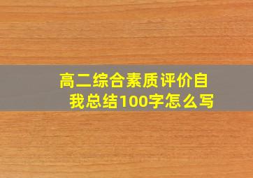 高二综合素质评价自我总结100字怎么写