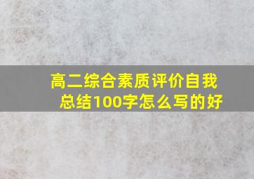 高二综合素质评价自我总结100字怎么写的好