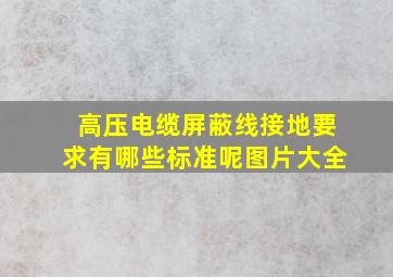 高压电缆屏蔽线接地要求有哪些标准呢图片大全