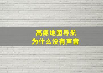 高德地图导航为什么没有声音