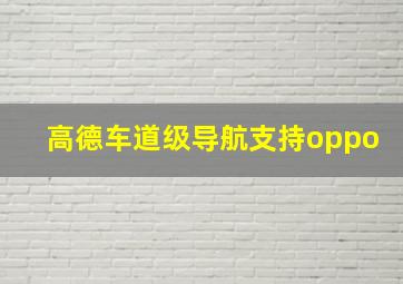 高德车道级导航支持oppo