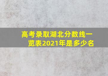 高考录取湖北分数线一览表2021年是多少名