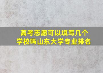 高考志愿可以填写几个学校吗山东大学专业排名