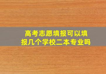 高考志愿填报可以填报几个学校二本专业吗